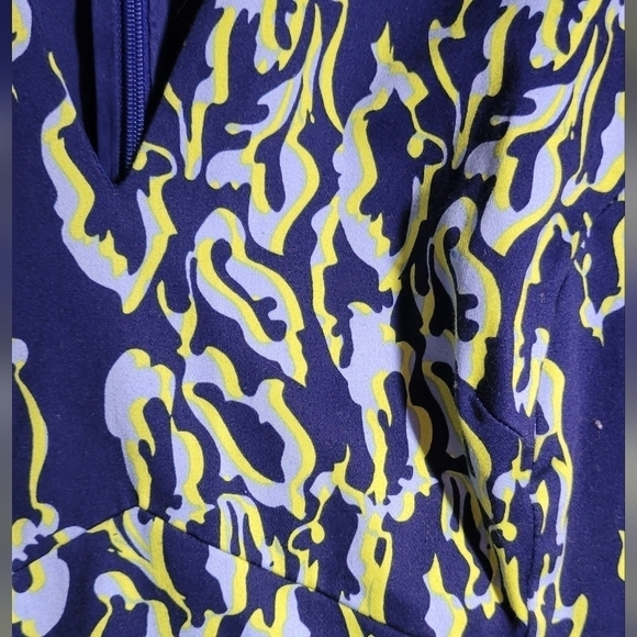 Karen Millen darted A line dress fitted abstract pattern pocketed dress size 10 - Picture 5 of 12